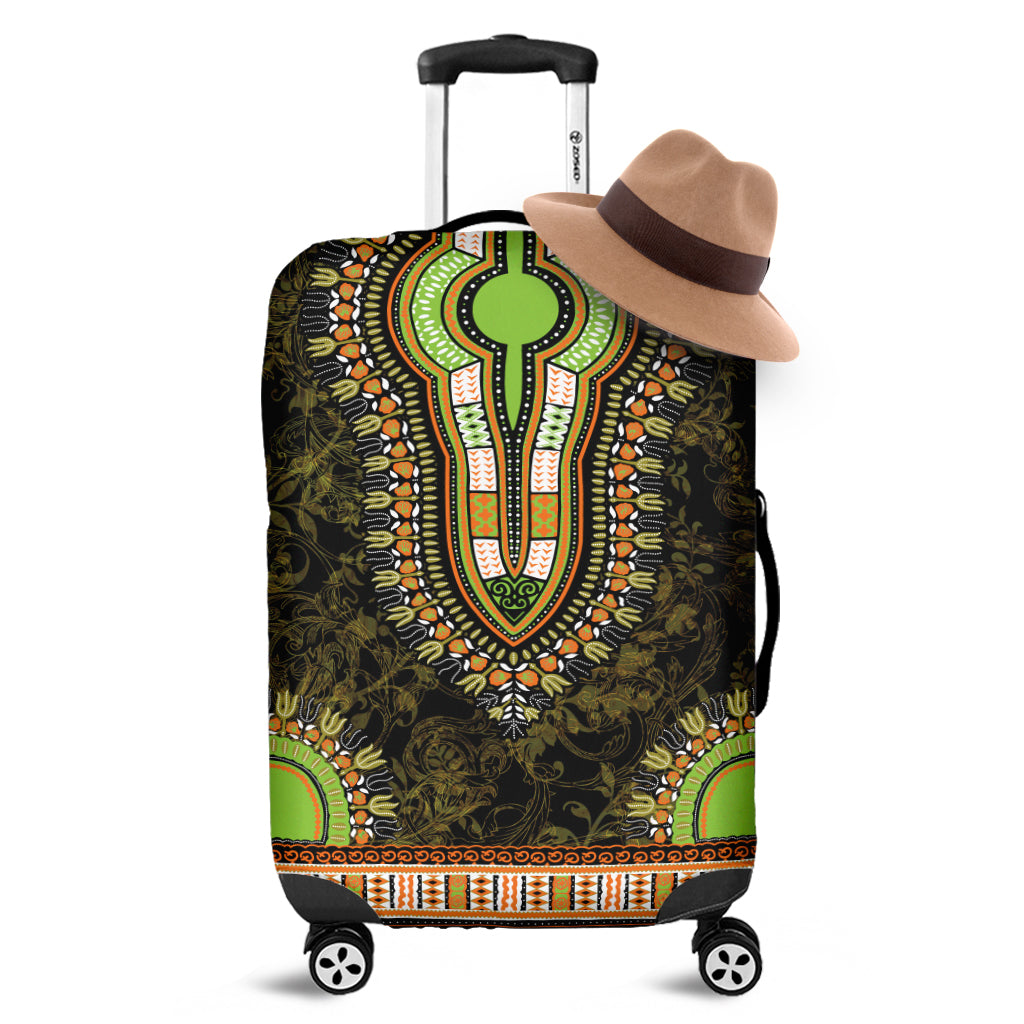 Orange And Black African Dashiki Print Luggage Cover