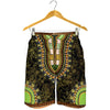 Orange And Black African Dashiki Print Men's Shorts