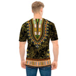 Orange And Black African Dashiki Print Men's T-Shirt