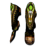 Orange And Black African Dashiki Print Muay Thai Shin Guard