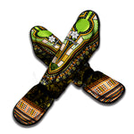 Orange And Black African Dashiki Print Muay Thai Shin Guard