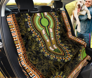 Orange And Black African Dashiki Print Pet Car Back Seat Cover