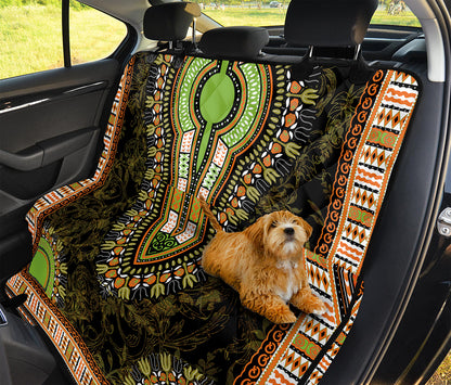 Orange And Black African Dashiki Print Pet Car Back Seat Cover
