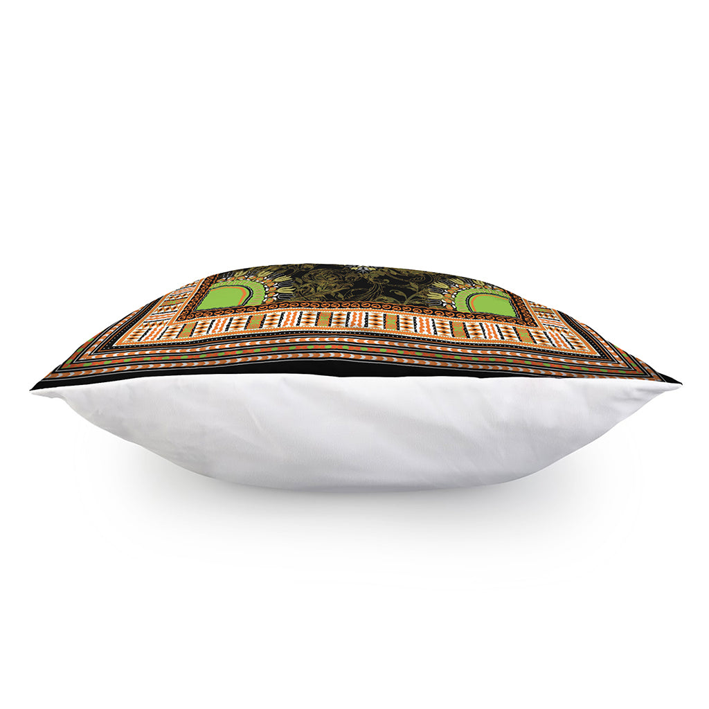 Orange And Black African Dashiki Print Pillow Cover