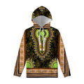 Orange And Black African Dashiki Print Pullover Hoodie