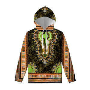 Orange And Black African Dashiki Print Pullover Hoodie