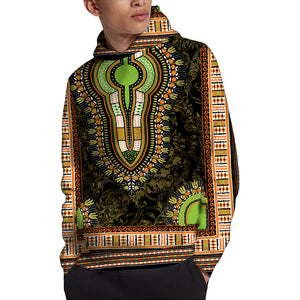 Orange And Black African Dashiki Print Pullover Hoodie