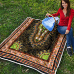 Orange And Black African Dashiki Print Quilt