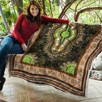 Orange And Black African Dashiki Print Quilt