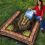 Orange And Black African Dashiki Print Quilt
