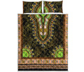 Orange And Black African Dashiki Print Quilt Bed Set