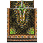 Orange And Black African Dashiki Print Quilt Bed Set