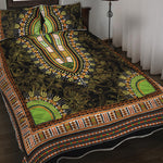 Orange And Black African Dashiki Print Quilt Bed Set