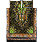 Orange And Black African Dashiki Print Quilt Bed Set