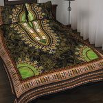 Orange And Black African Dashiki Print Quilt Bed Set