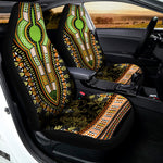 Orange And Black African Dashiki Print Universal Fit Car Seat Covers
