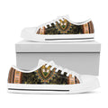 Orange And Black African Dashiki Print White Low Top Sneakers