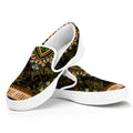 Orange And Black African Dashiki Print White Slip On Sneakers