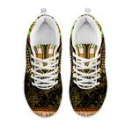 Orange And Black African Dashiki Print White Sneakers