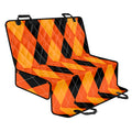 Orange And Black Argyle Pattern Print Pet Car Back Seat Cover