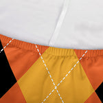 Orange And Black Argyle Pattern Print Sofa Cover