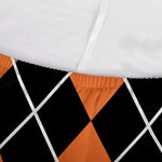 Orange And Black Argyle Print Sofa Cover