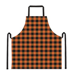 Orange And Black Buffalo Check Print Apron