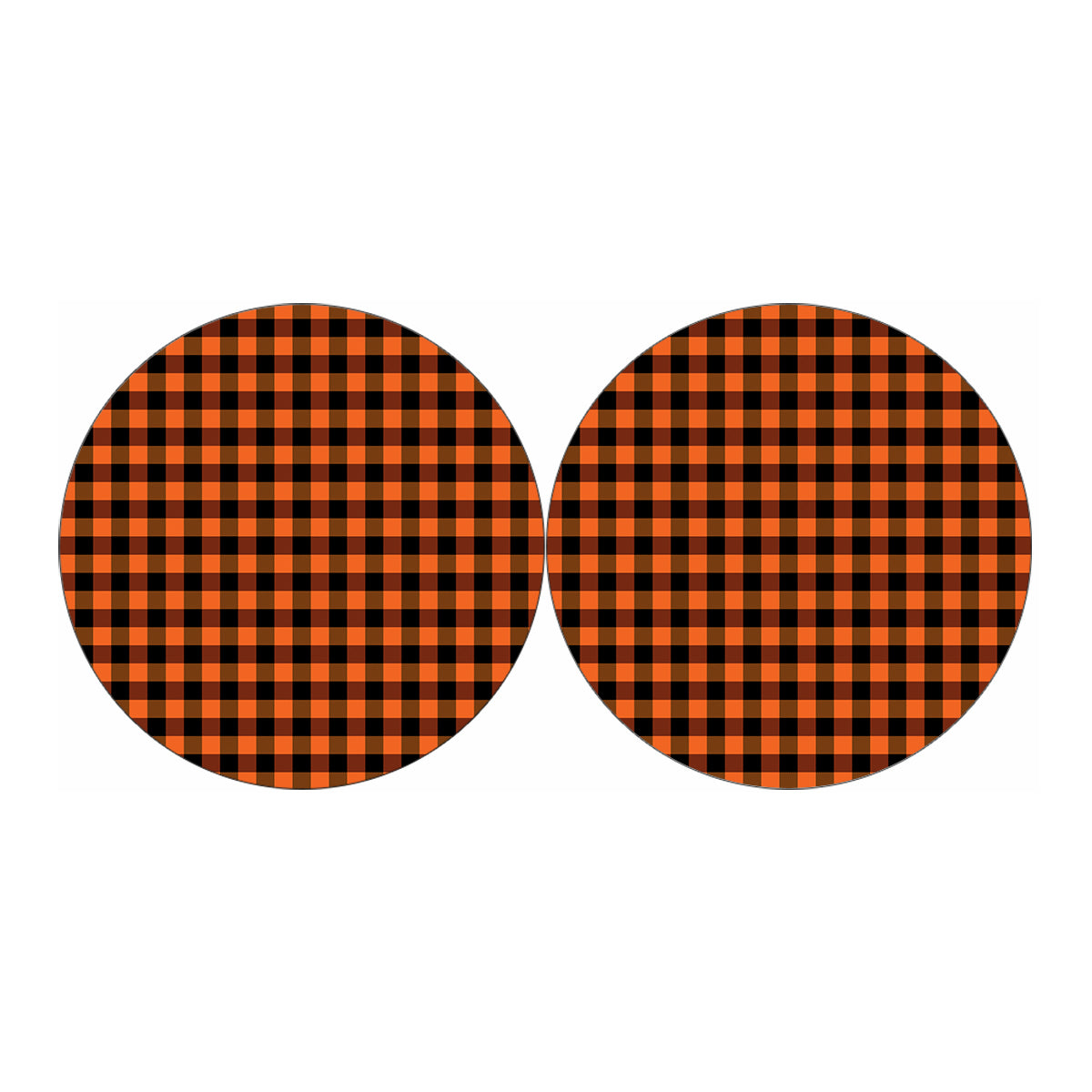 Orange And Black Buffalo Check Print Car Coasters