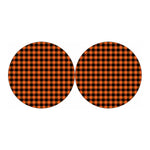 Orange And Black Buffalo Check Print Car Coasters