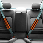 Orange And Black Buffalo Check Print Car Seat Belt Covers