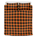 Orange And Black Buffalo Check Print Duvet Cover Bedding Set