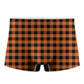 Orange And Black Buffalo Check Print Men's Boxer Briefs
