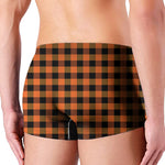 Orange And Black Buffalo Check Print Men's Boxer Briefs