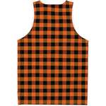 Orange And Black Buffalo Check Print Men's Tank Top