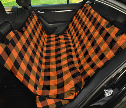 Orange And Black Buffalo Check Print Pet Car Back Seat Cover