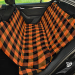 Orange And Black Buffalo Check Print Pet Car Back Seat Cover
