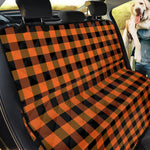 Orange And Black Buffalo Check Print Pet Car Back Seat Cover