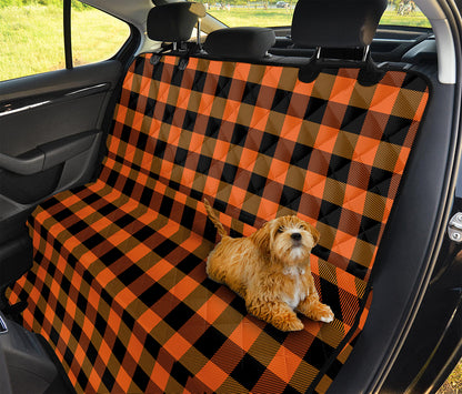 Orange And Black Buffalo Check Print Pet Car Back Seat Cover