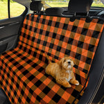 Orange And Black Buffalo Check Print Pet Car Back Seat Cover