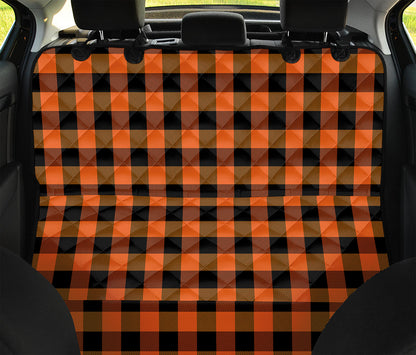 Orange And Black Buffalo Check Print Pet Car Back Seat Cover