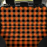 Orange And Black Buffalo Check Print Pet Car Back Seat Cover
