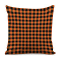 Orange And Black Buffalo Check Print Pillow Cover