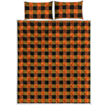 Orange And Black Buffalo Check Print Quilt Bed Set