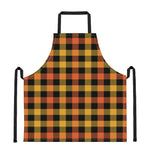 Orange And Black Buffalo Plaid Print Apron