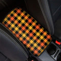 Orange And Black Buffalo Plaid Print Car Center Console Cover