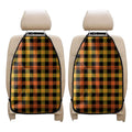 Orange And Black Buffalo Plaid Print Car Seat Organizers