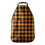 Orange And Black Buffalo Plaid Print Car Seat Organizers