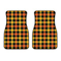 Orange And Black Buffalo Plaid Print Front Car Floor Mats