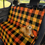 Orange And Black Buffalo Plaid Print Pet Car Back Seat Cover