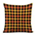 Orange And Black Buffalo Plaid Print Pillow Cover
